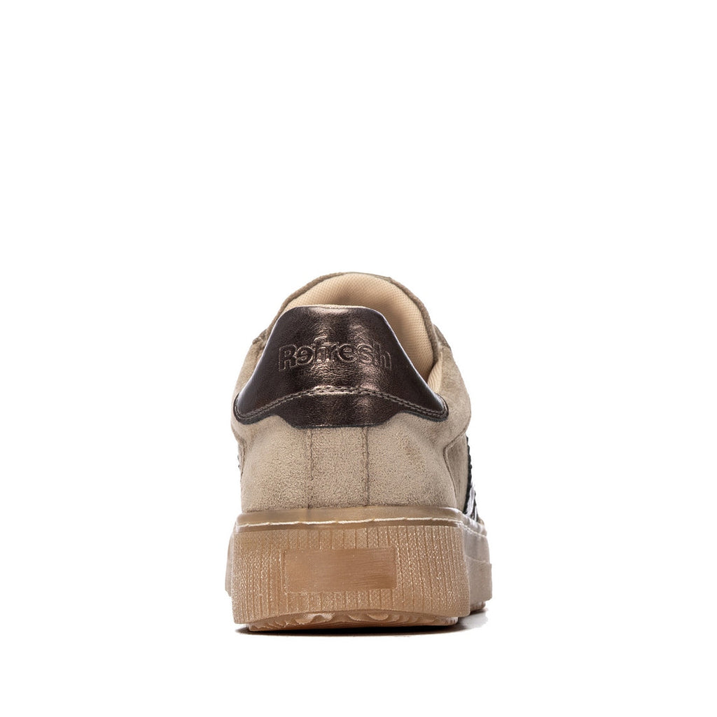 Baskets à lacets empiècement léopard Kaki Refresh