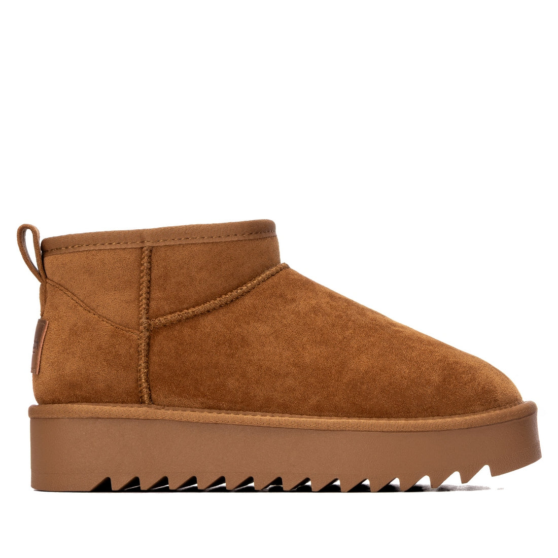 Bottines fourrées plateforme en suédine Camel Refresh
