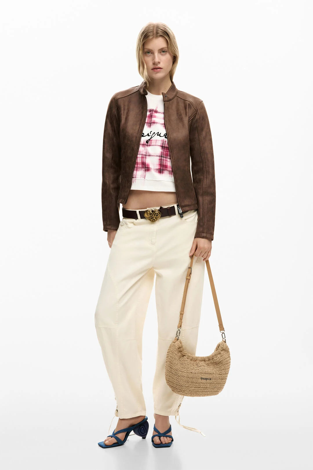 Sac moyen ovale en raphia charms