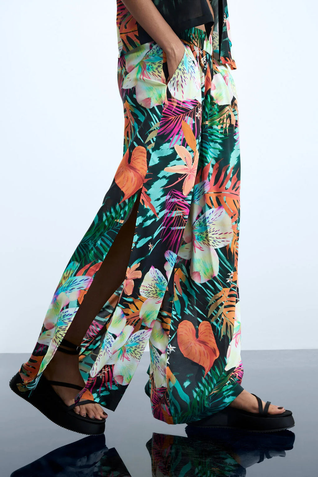 Pantalon imprimé Fleurs
