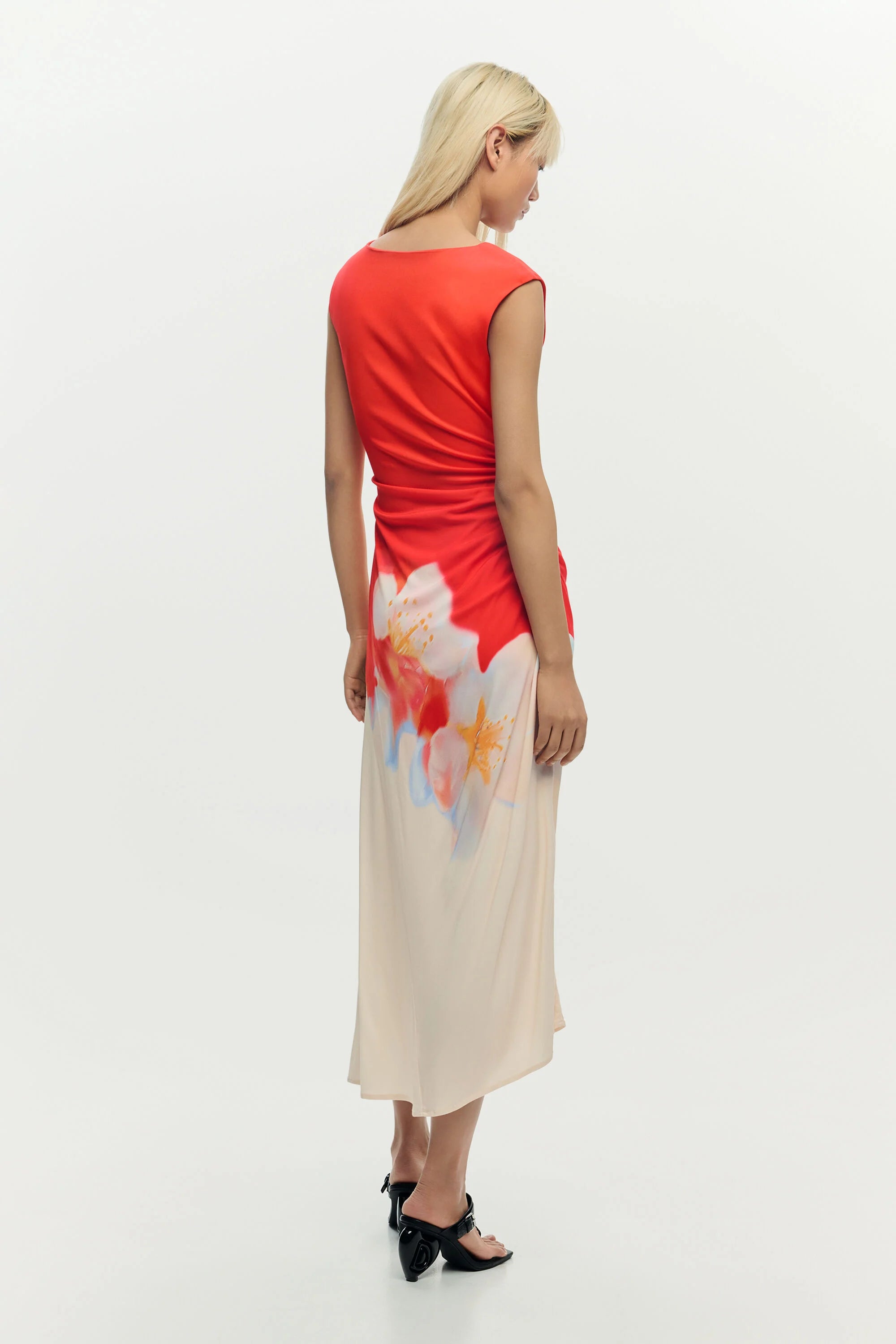 Robe bicolore à fleurs