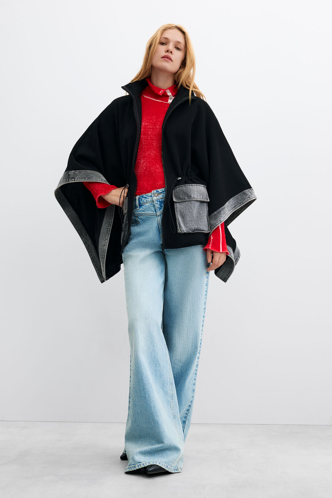 Poncho Denim Aldama Noir
