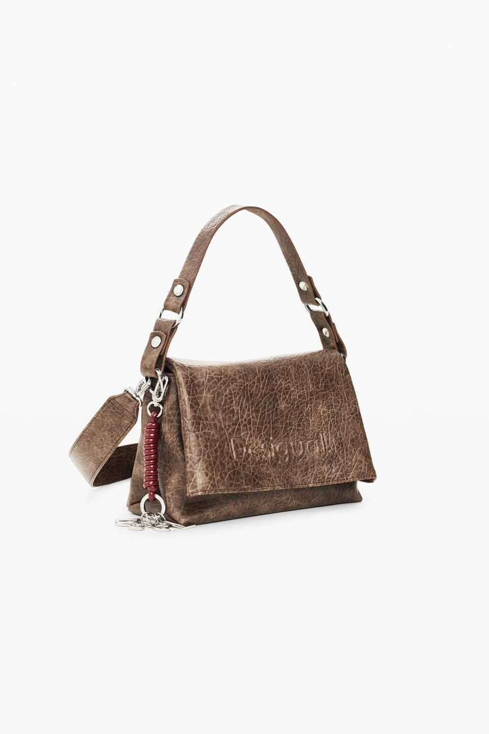 Sac Venecia 4.0 Half Logo Chocolat Desigual, vue 3