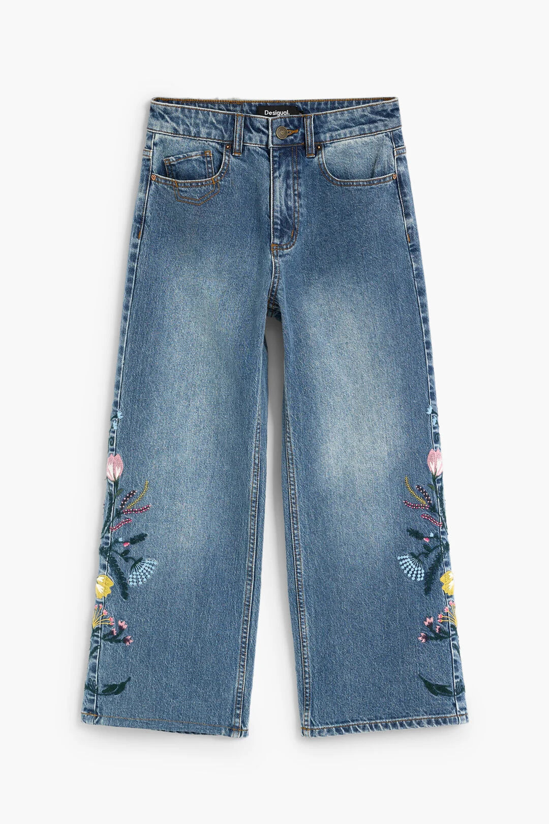 Jean broderies fleurs
