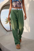 Pantalon Tencel Ceinture Imprimé