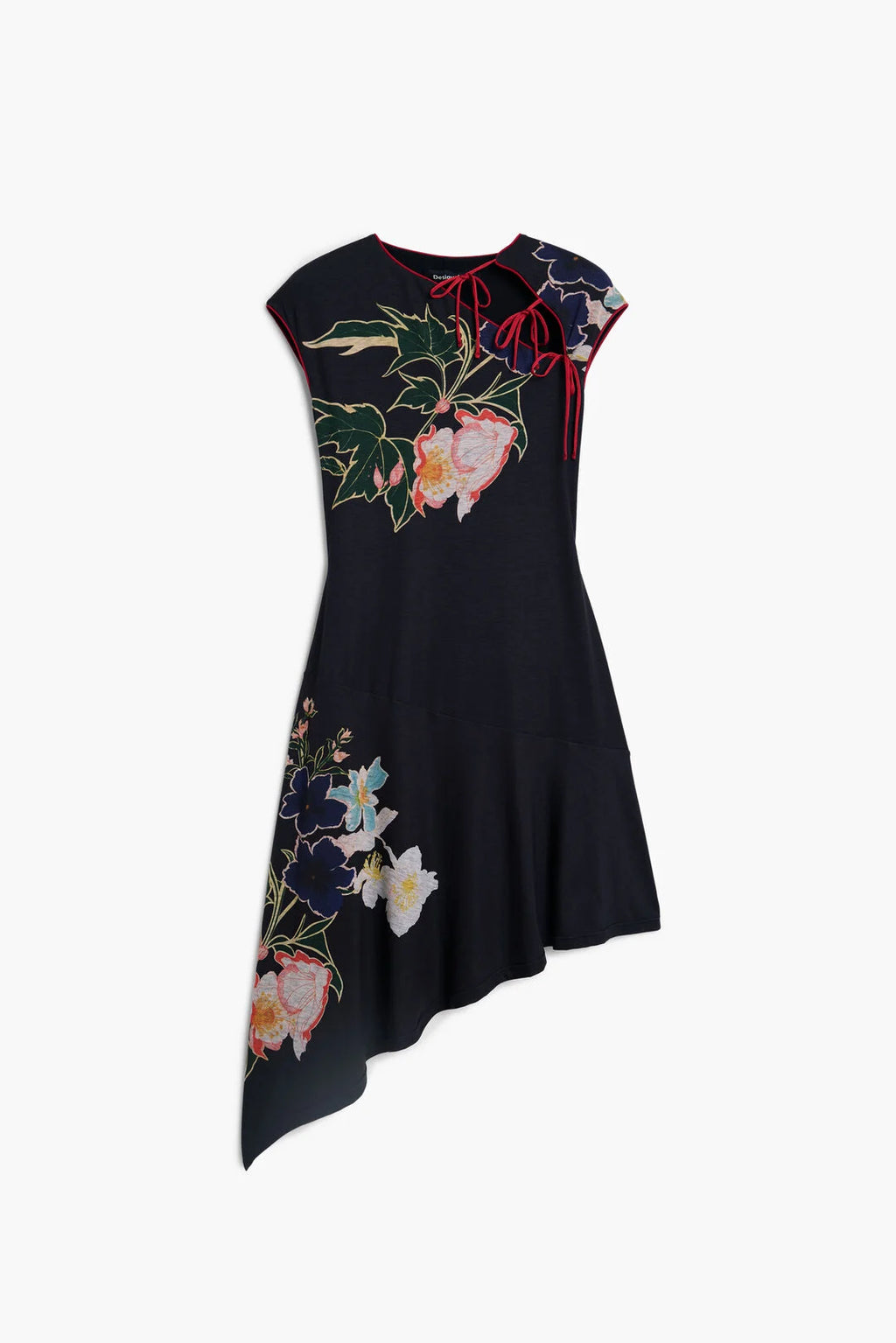 Robe Asymétrique Orientale Noir