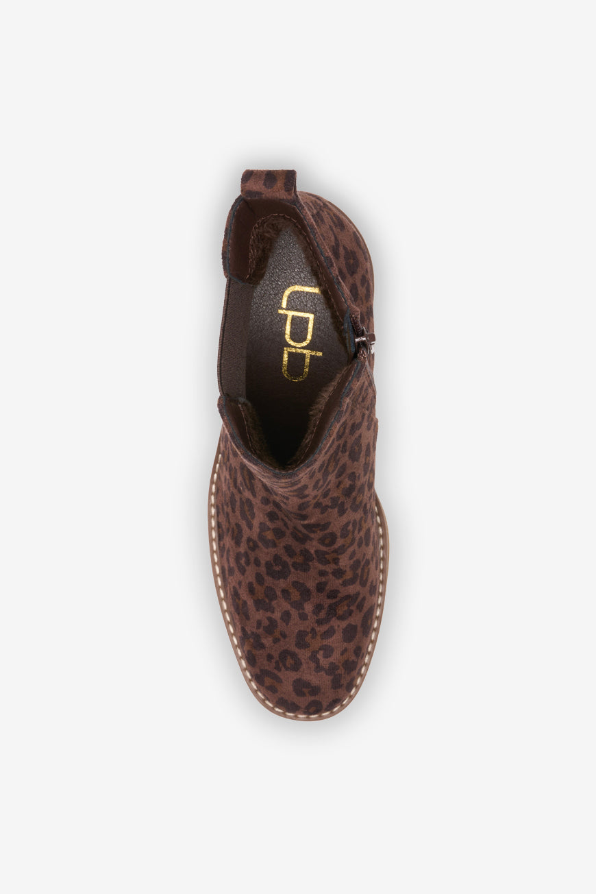 Bottines Maena Choco Léopard Suédine Les Petites Bombes, vue de dessus