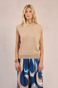 Pull sans manches doré
