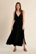 Robe longue avec dos ajouré macramé