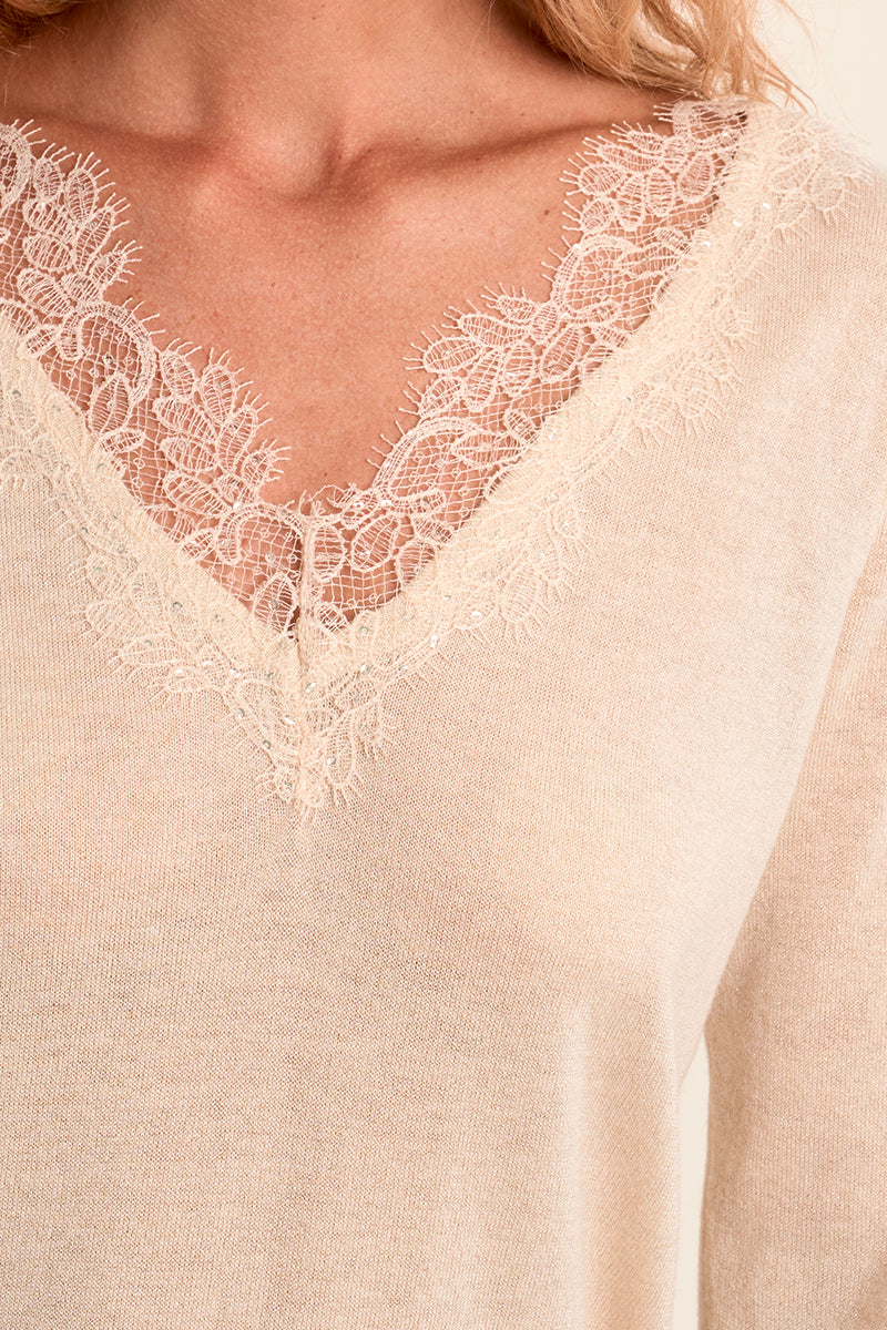 Pull maille fine à manches longues