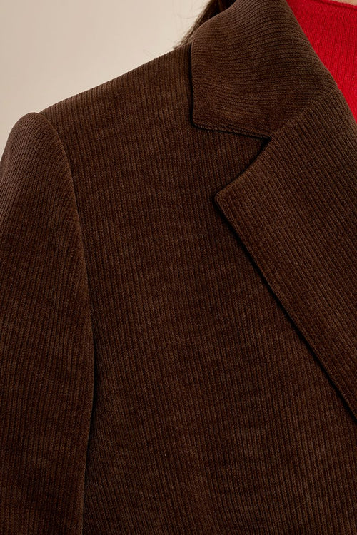 Blazer droit en velours Chocolat Molly Bracken – vue 2