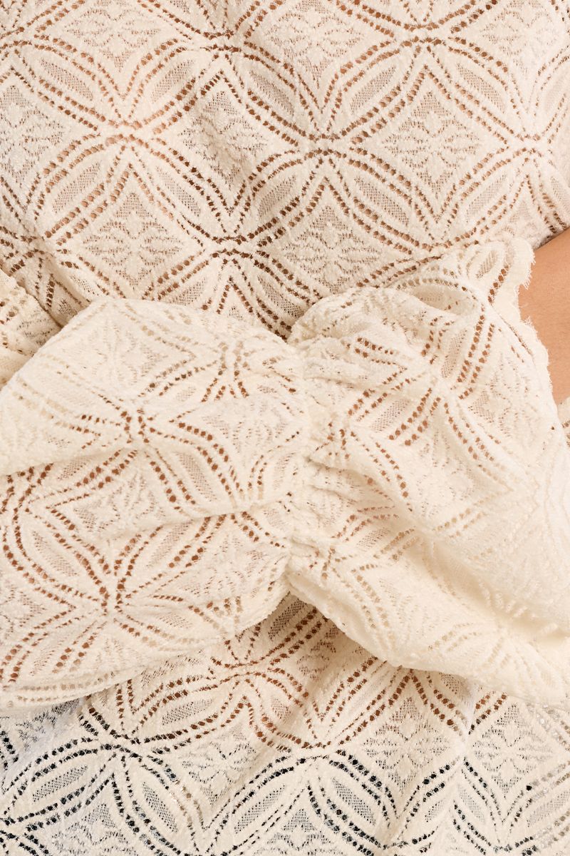 Blouse droite semi-transparente Écru Molly Bracken – vue 2