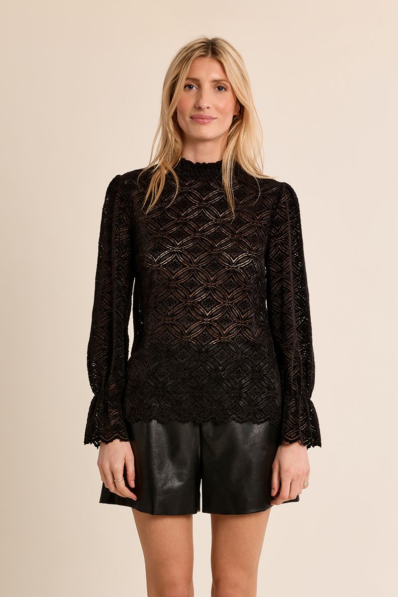 Blouse droite semi-transparente Noir Molly Bracken – vue 5