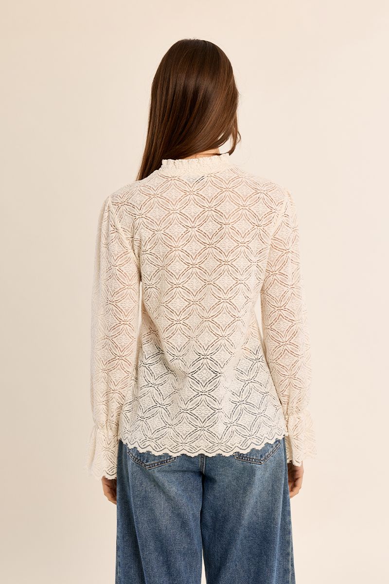 Blouse droite semi-transparente Écru Molly Bracken – vue 5