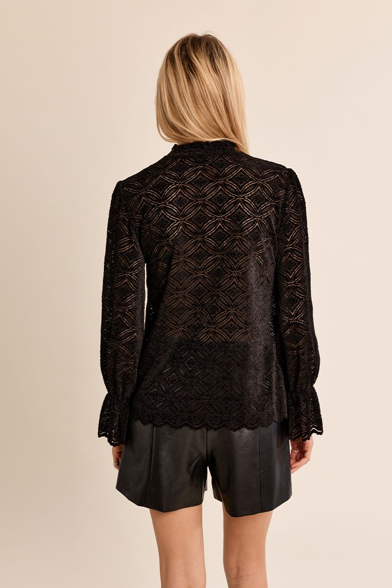 Blouse droite semi-transparente Noir Molly Bracken – vue 4