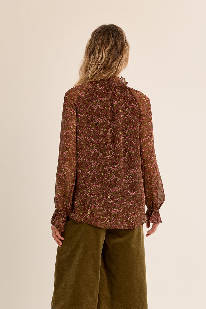 Blouse fleurie semi-transparente Olga Molly Bracken – vue 4