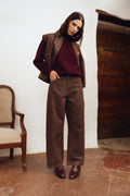 Pantalon barrel imprimé léopard Marron Molly Bracken – vue 1