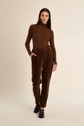 Pantalon carotte en velours Chocolat Molly Bracken – vue 1
