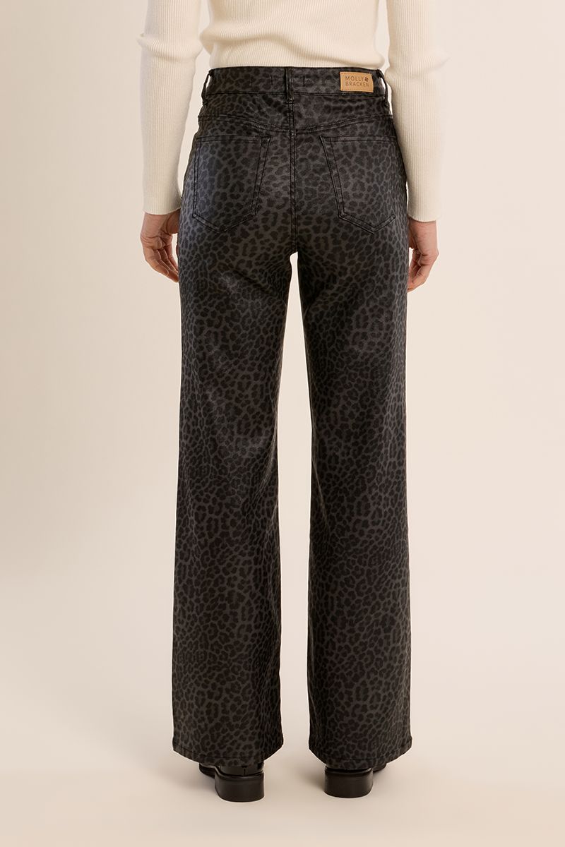 Pantalon enduit léopard Gris Molly Bracken – vue 4