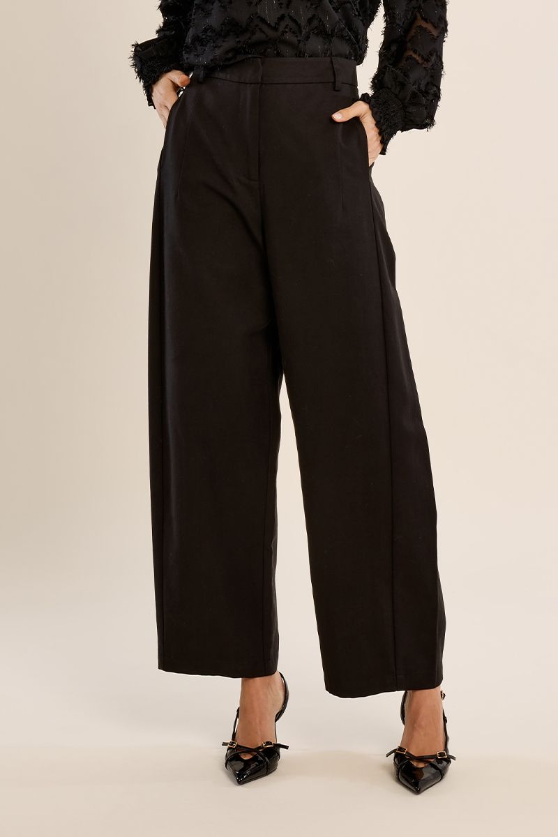 Pantalon large à pinces Noir Noir Molly Bracken – vue 5