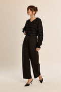 Pantalon large à pinces Noir Noir Molly Bracken – vue 1