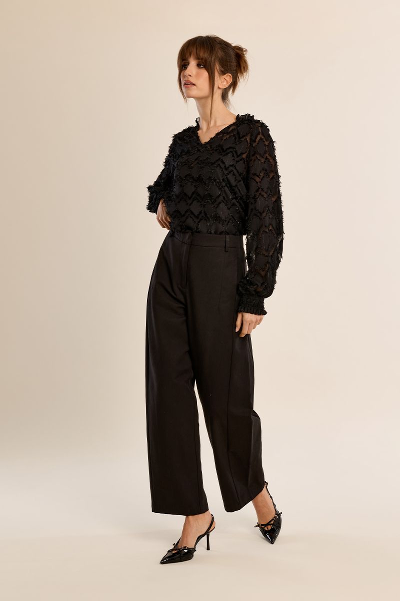 Pantalon large à pinces Noir Noir Molly Bracken – vue 1