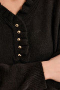 Pull en maille col volanté Noir Noir Molly Bracken – vue 1