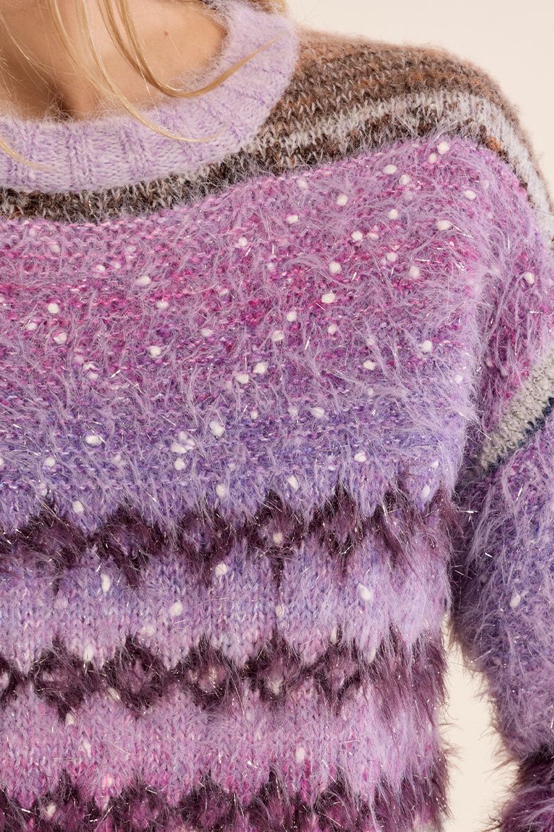Pull en maille duveteuse Mauve Molly Bracken – vue 2
