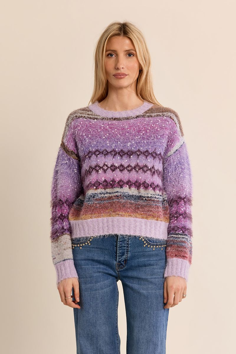 Pull en maille duveteuse Mauve Molly Bracken – vue 5