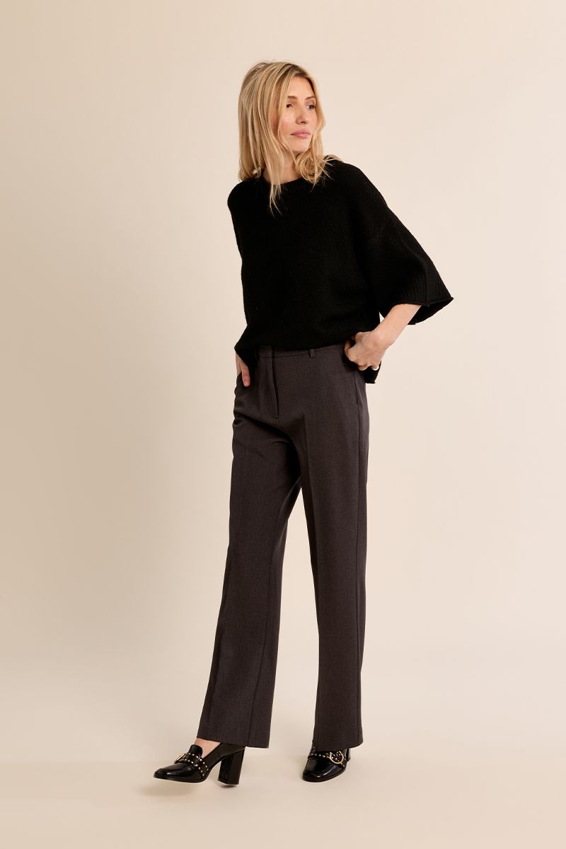 Pull en maille évasé oversize Noir Molly Bracken – vue 3