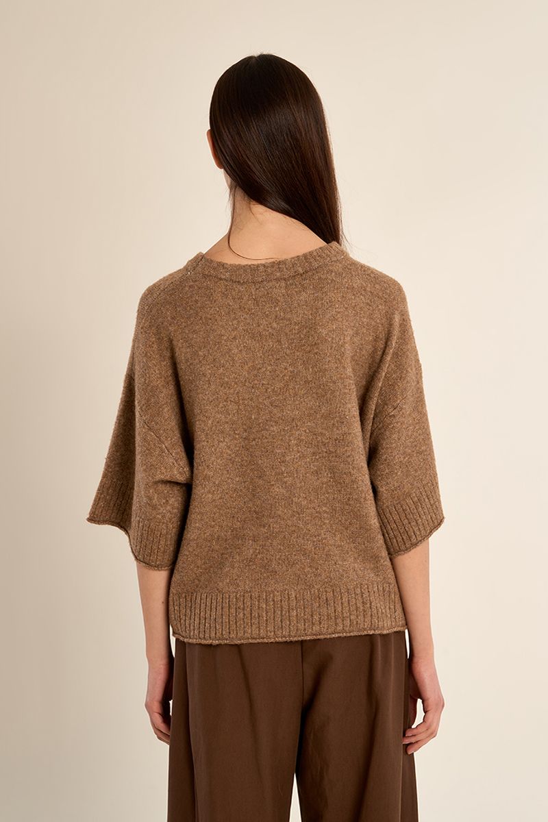 Pull en maille évasé oversize Camel Molly Bracken – vue 5