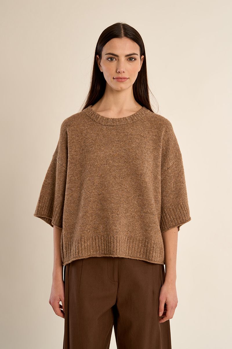 Pull en maille évasé oversize Camel Molly Bracken – vue 6