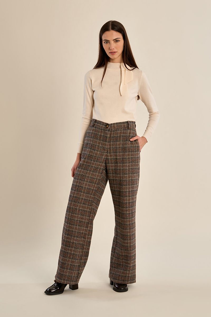 Pull en maille fine détail nœud Crème Molly Bracken – vue 3