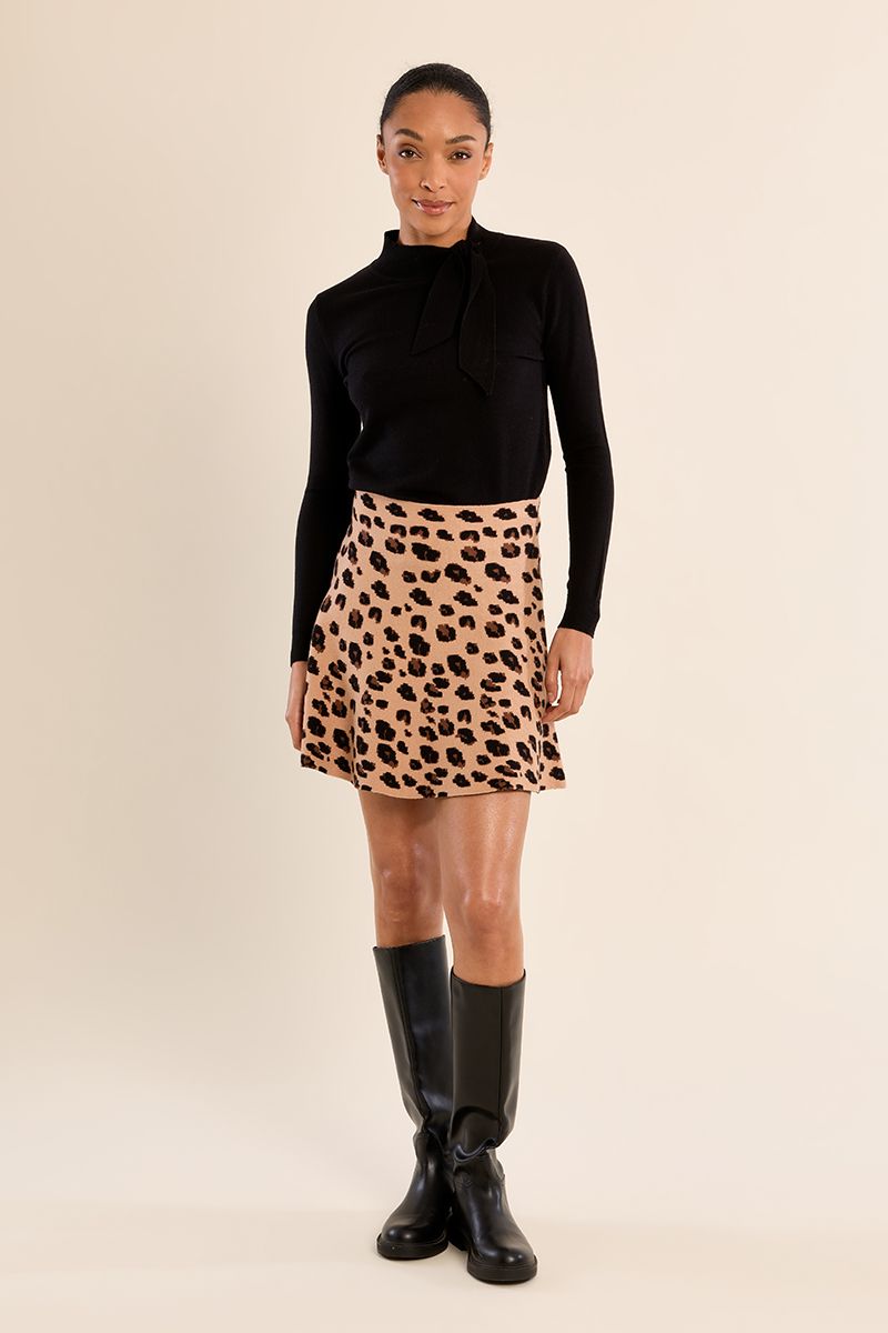 Pull en maille fine détail nœud Noir Molly Bracken – vue 3