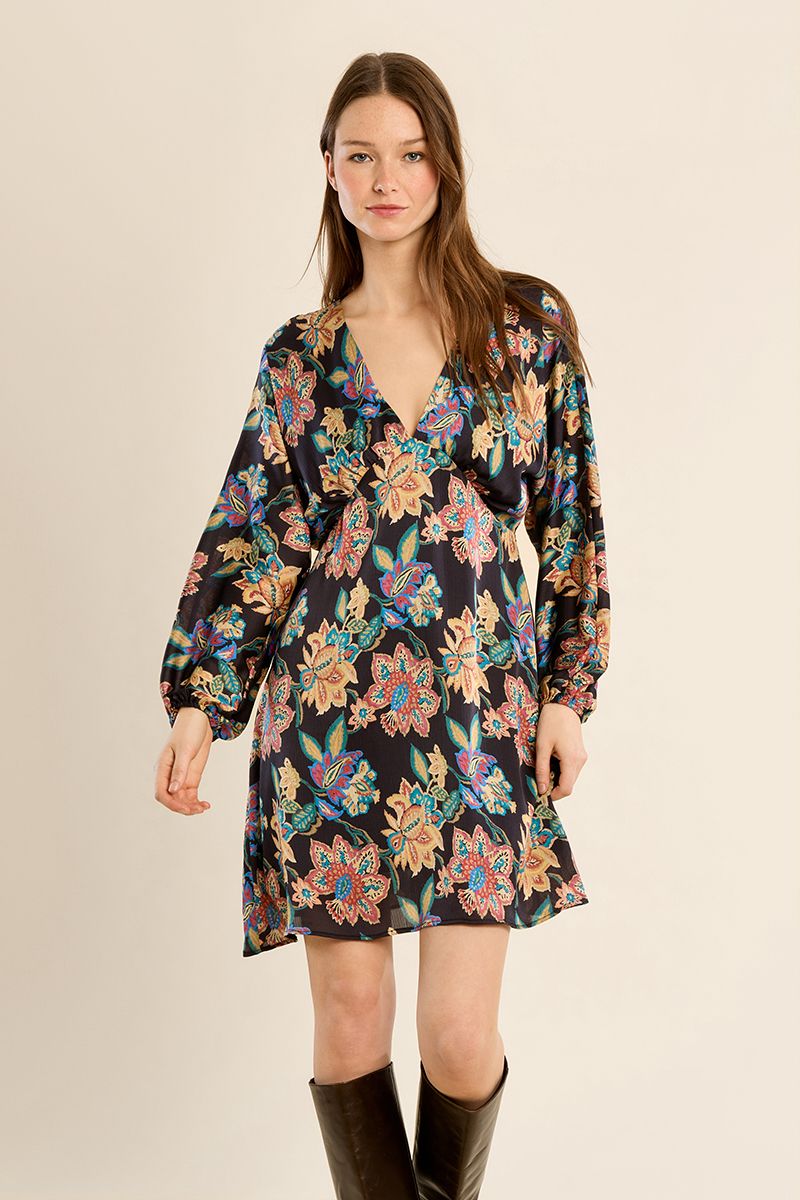 Robe courte cintrée à fleurs Helene Molly Bracken – vue 1