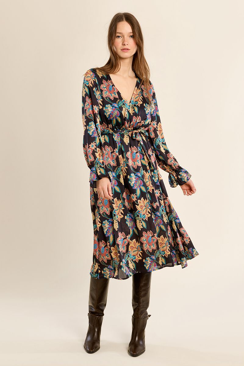 Robe longue nouée à fleurs Helene Molly Bracken – vue 3