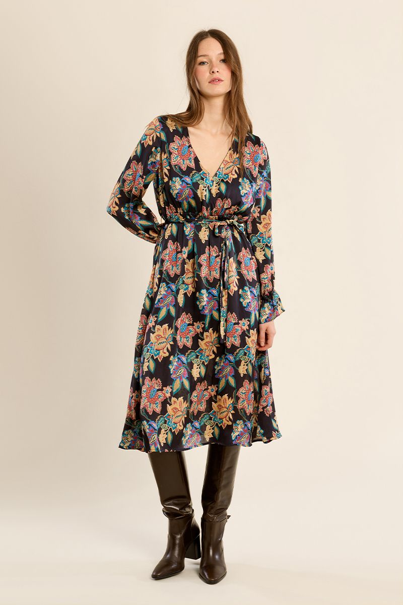Robe longue nouée à fleurs Helene Molly Bracken – vue 1