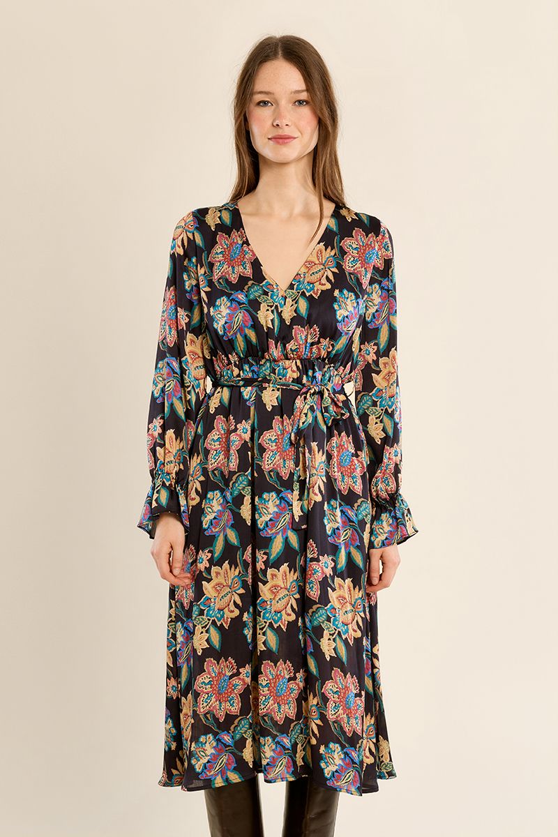 Robe longue nouée à fleurs Helene Molly Bracken – vue 4