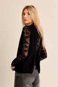 Sous-pull en dentelle Noir Molly Bracken – vue 1