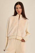 Veste zippée bi-matière Écru Molly Bracken – vue 1