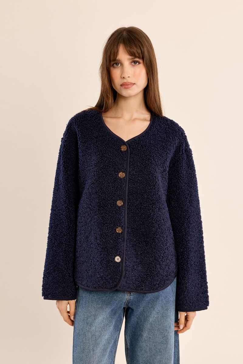 Veste boutonnée imitation mouton Marine Molly Bracken – vue 5