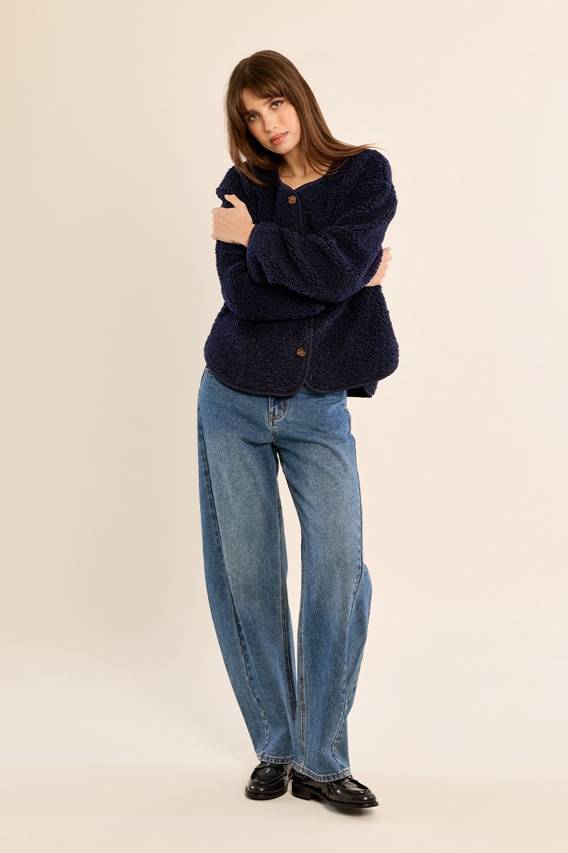 Veste boutonnée imitation mouton Marine Molly Bracken – vue 3