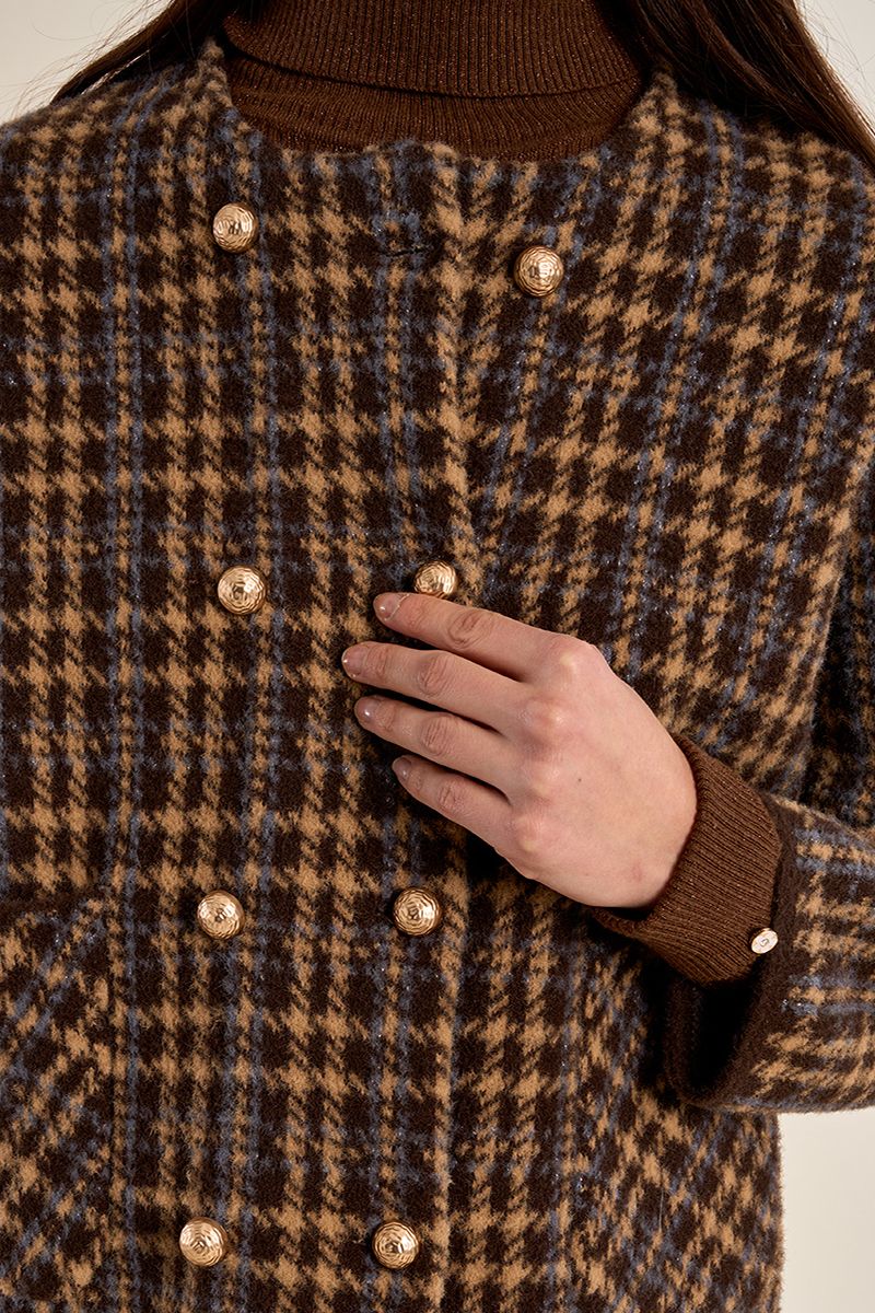 Veste officier à carreaux Chocolat Molly Bracken – vue 2