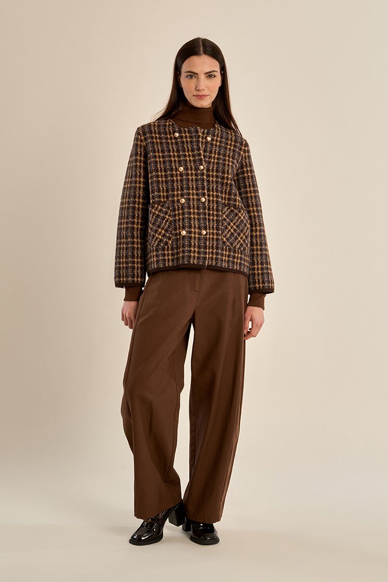Veste officier à carreaux Chocolat Molly Bracken – vue 4