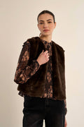 Veste sans manches en fausse fourrure Chocolat Molly Bracken – vue 1
