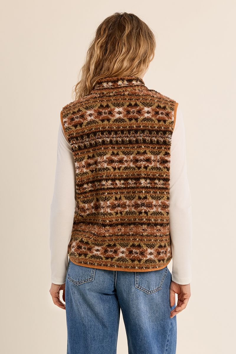 Veste zippée sans manches bohème Marron Molly Bracken – vue 5